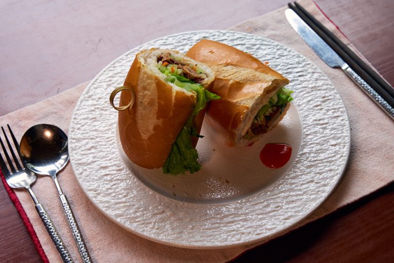 Banh Mi With Braised Port, Port, Pate, Herbs